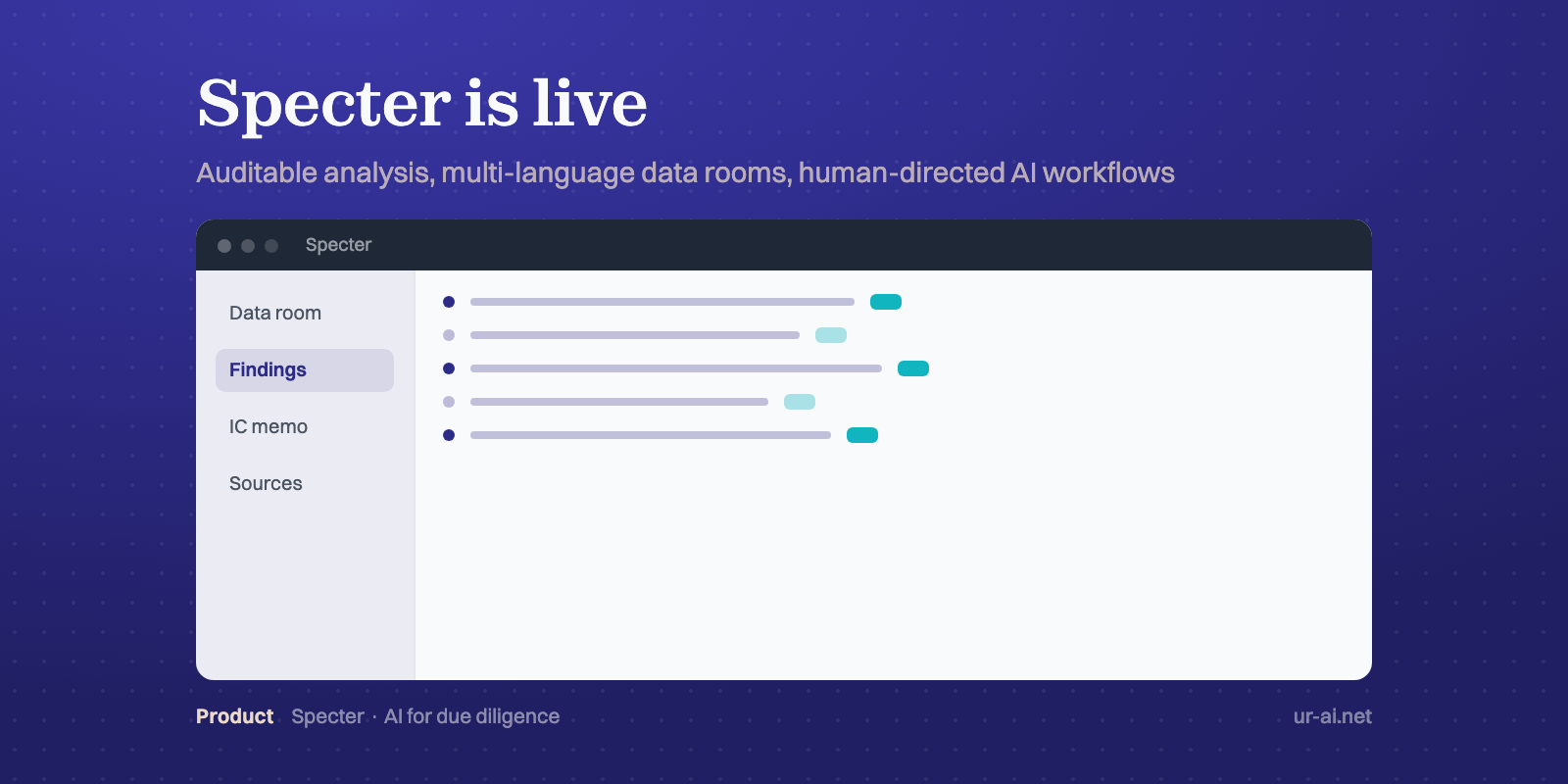 Specter Launches: Our AI-Powered Due Diligence Platform Goes Live